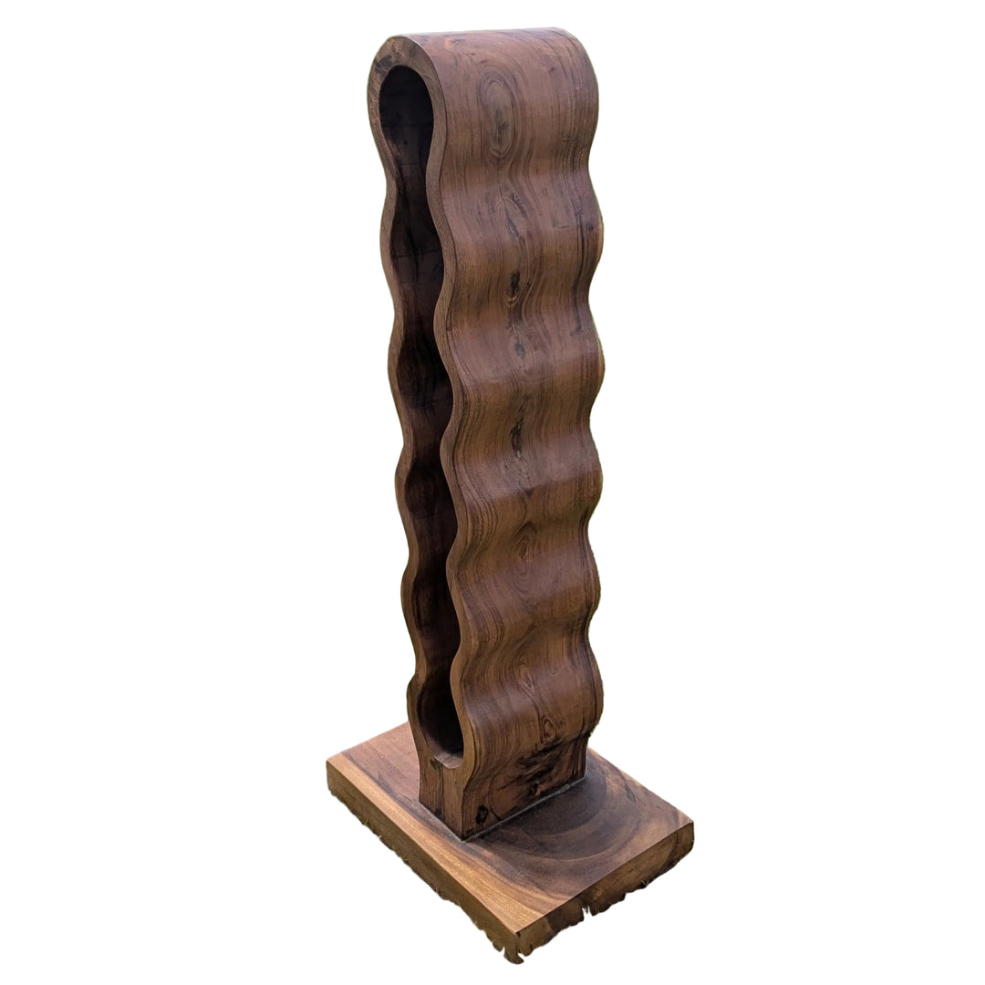 Suar Wood Bottle Rack Stand