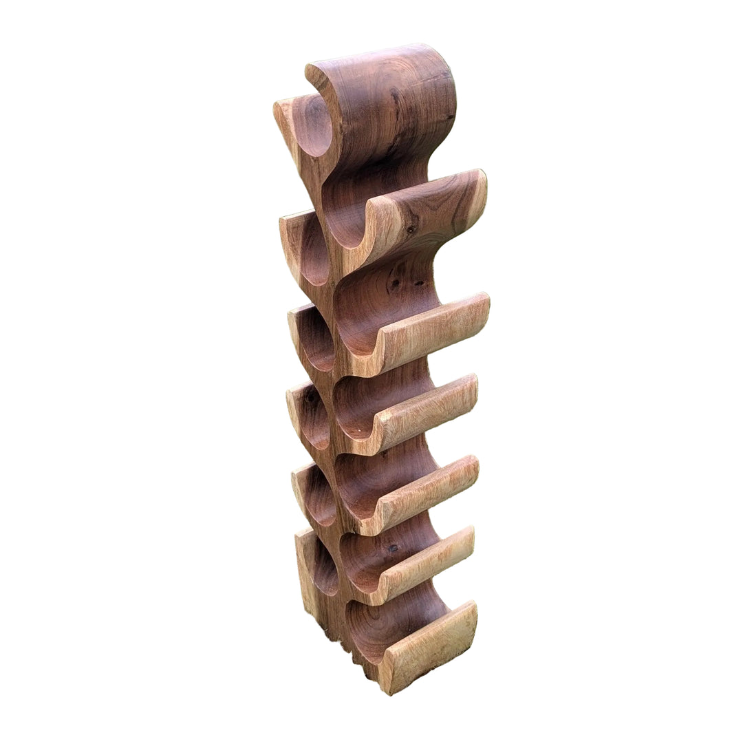 Double Stand Suar Wood Bottle Rack