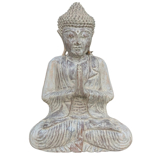 Praying Suar Wood Buddha