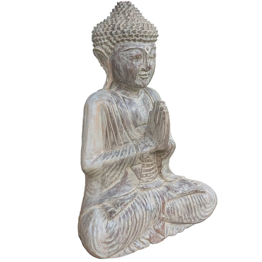 Praying Suar Wood Buddha