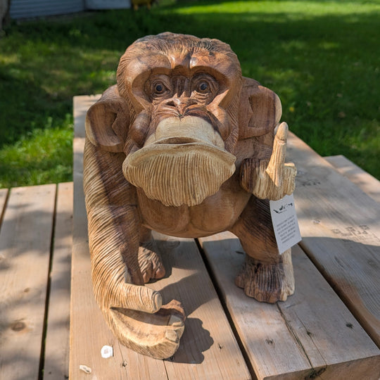 Suar Wood Middle Finger Orangutan