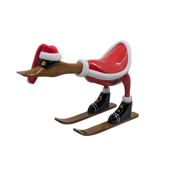 Zoomin' Santa Skiing Bamboo Root Duck
