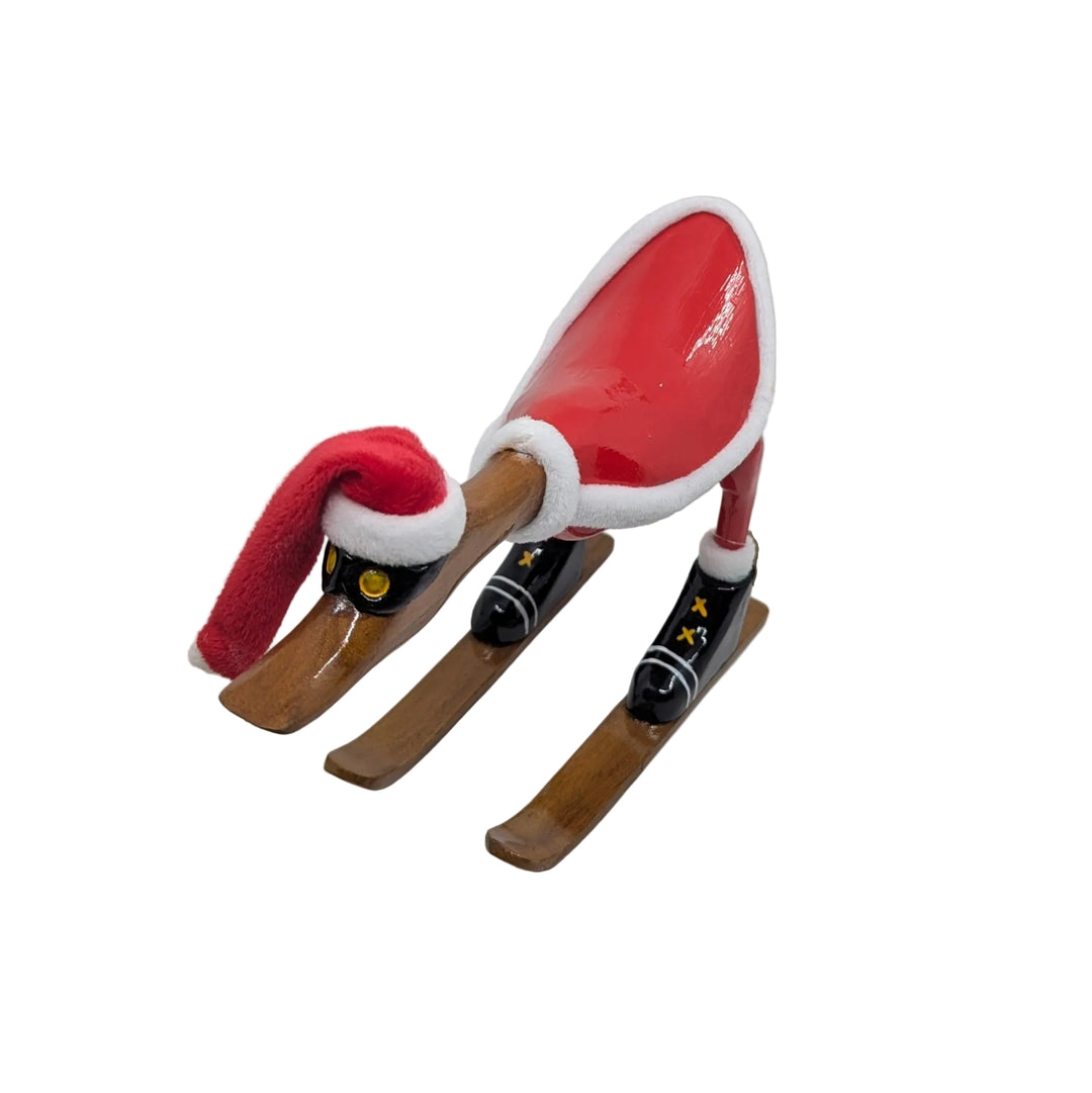 Zoomin' Santa Skiing Bamboo Root Duck