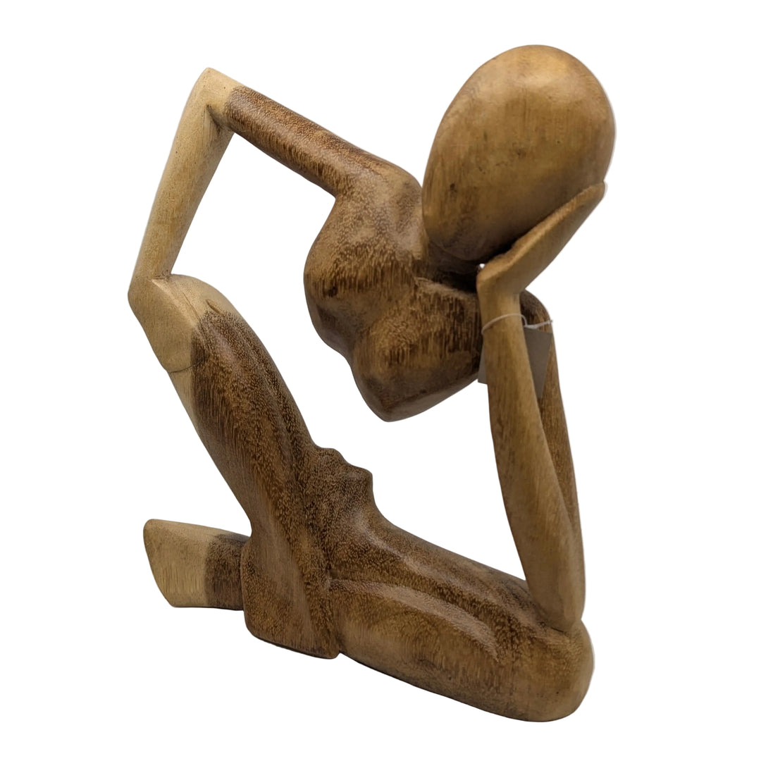 Thinking Person Suar Wood Sculpture Without Torso