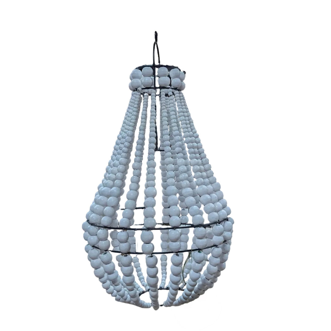 Boho Wood Bead Chandelier - Medium