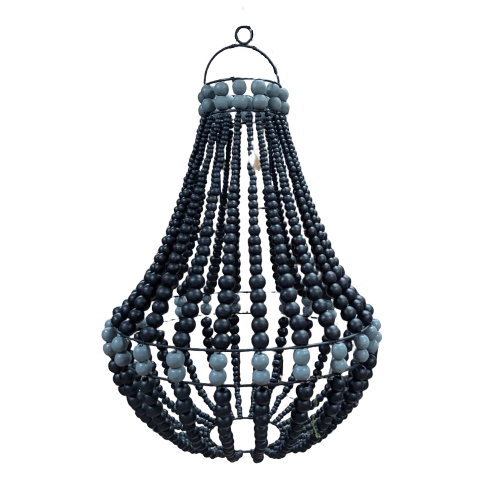 Lustre en Perles de Bois Boho - Grand