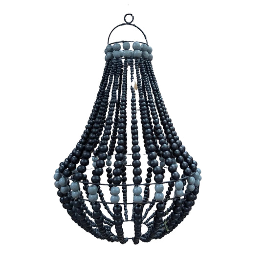 Lustre en Perles de Bois Boho - Grand