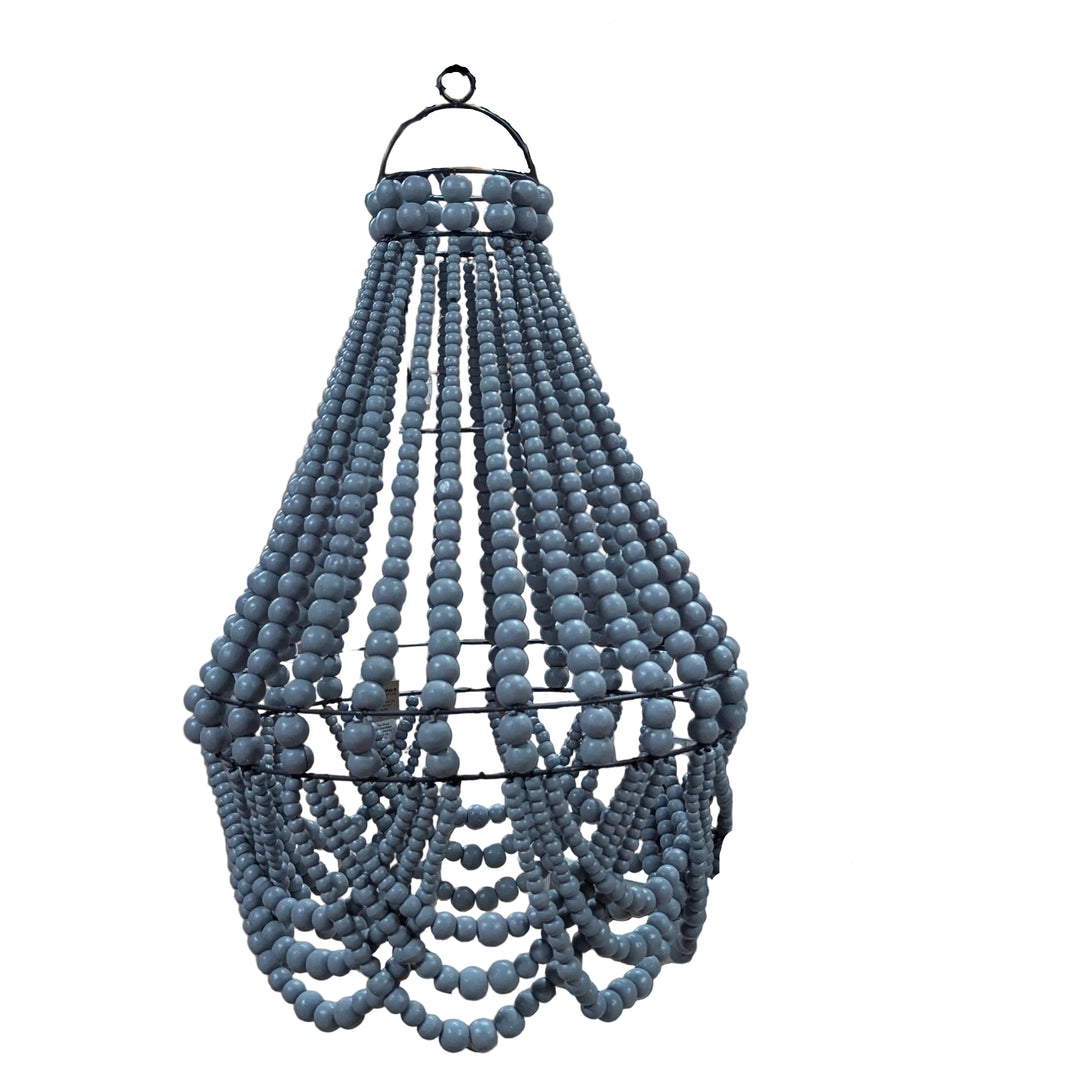 Boho Wood Bead "Cascade" Chandelier