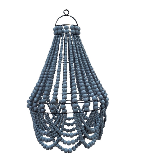 Boho Wood Bead "Cascade" Chandelier