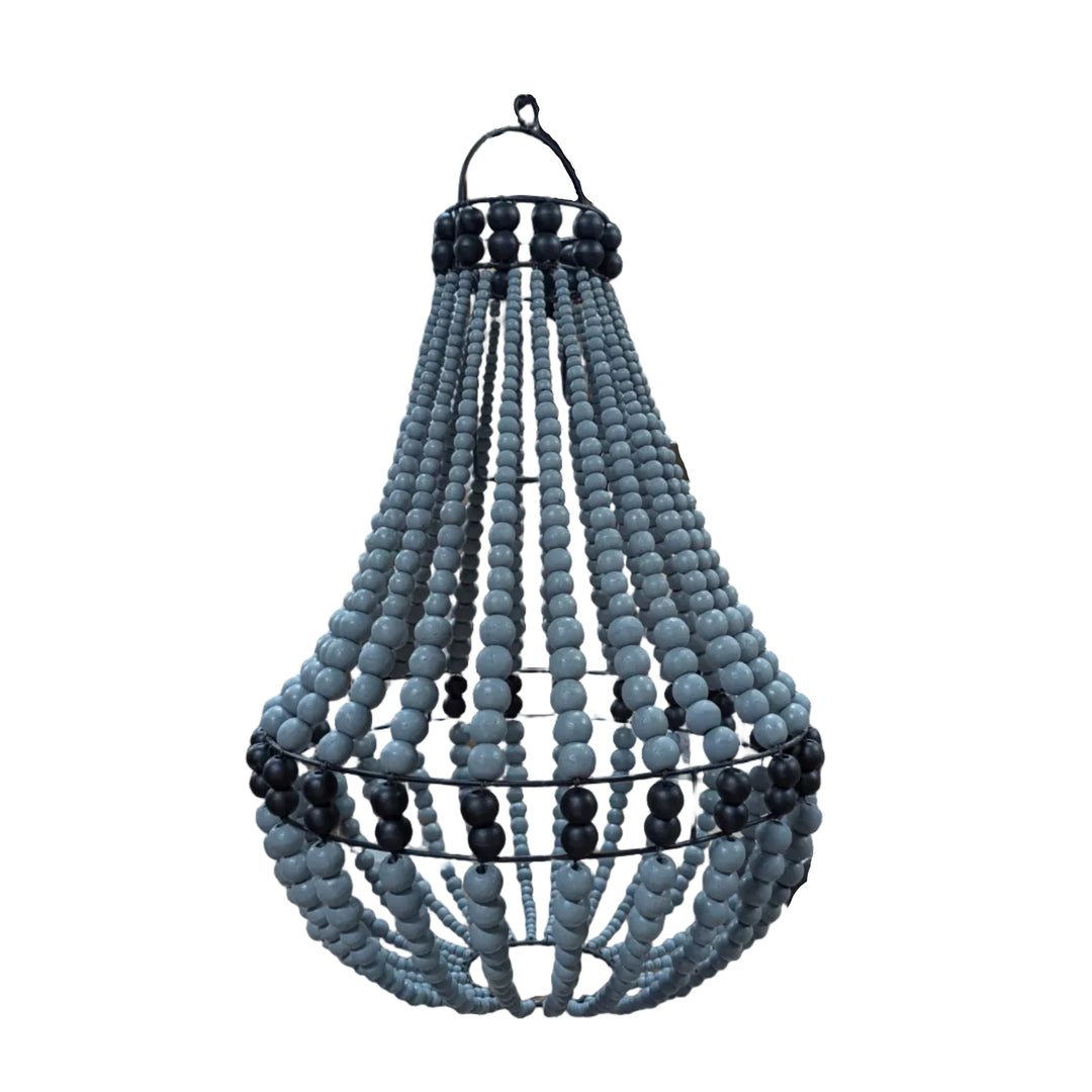 Lustre en Perles de Bois Boho - Grand