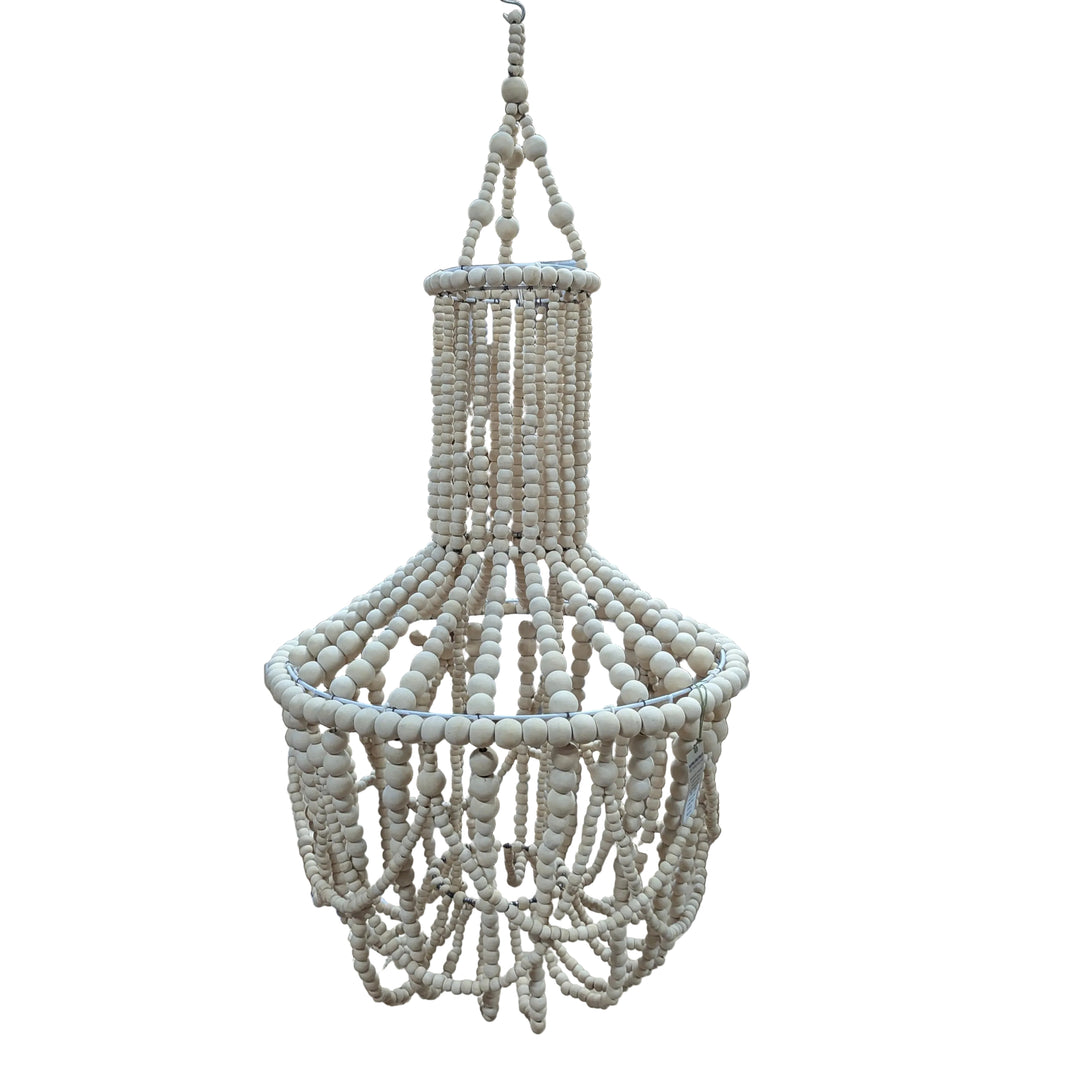 Boho Wood Bead "Luna" Chandelier