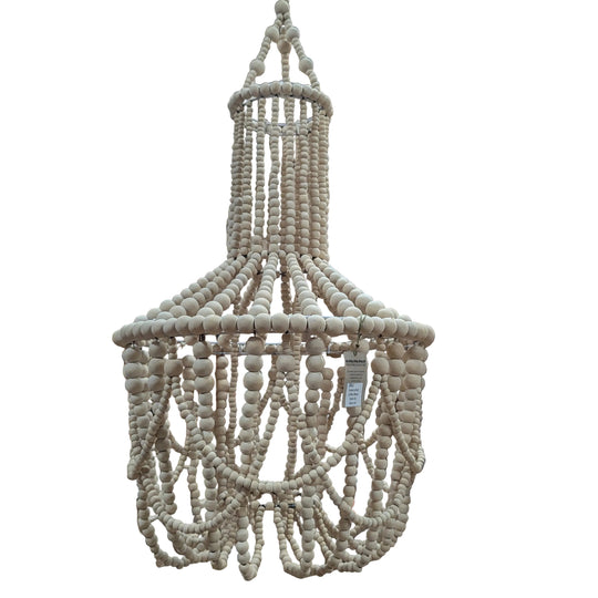Boho Wood Bead "Luna" Chandelier