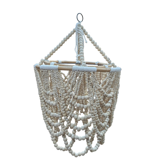 Boho Wood Bead "Harbour" Chandelier