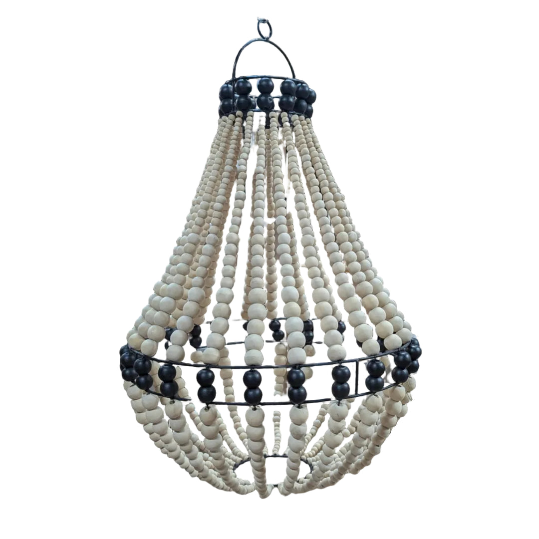 Lustre en Perles de Bois Boho - Grand