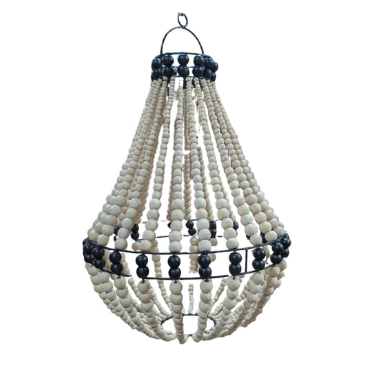 Lustre en Perles de Bois Boho - Grand