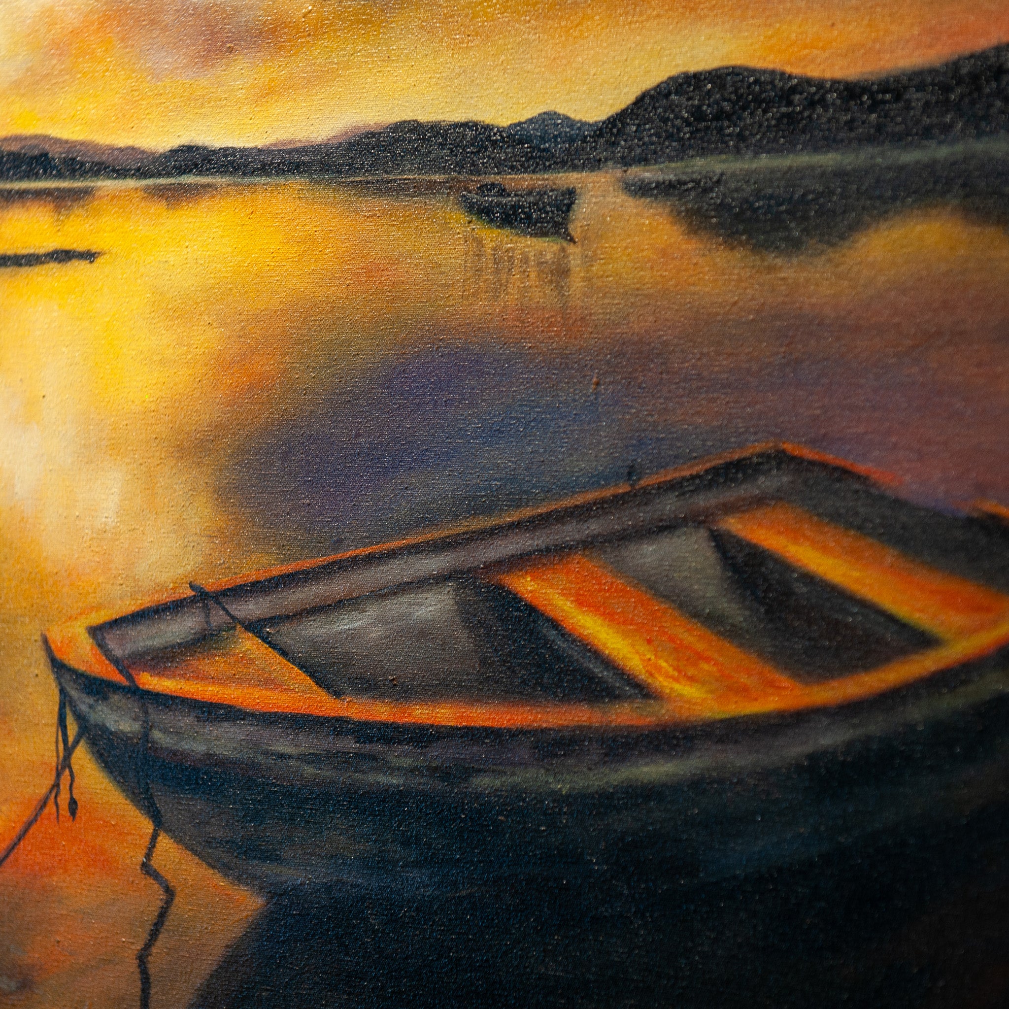 Row Boat on Water - Painting – One World Bazaar