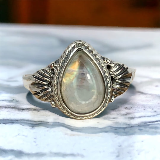 Teardrop Moonstone Ring