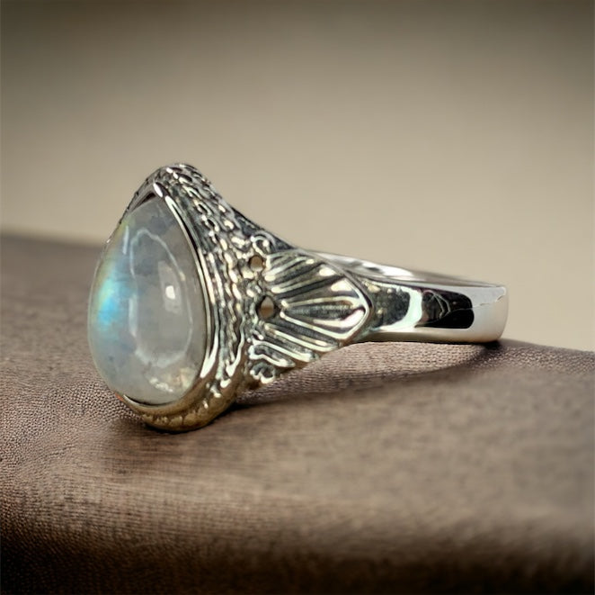 Teardrop Moonstone Ring