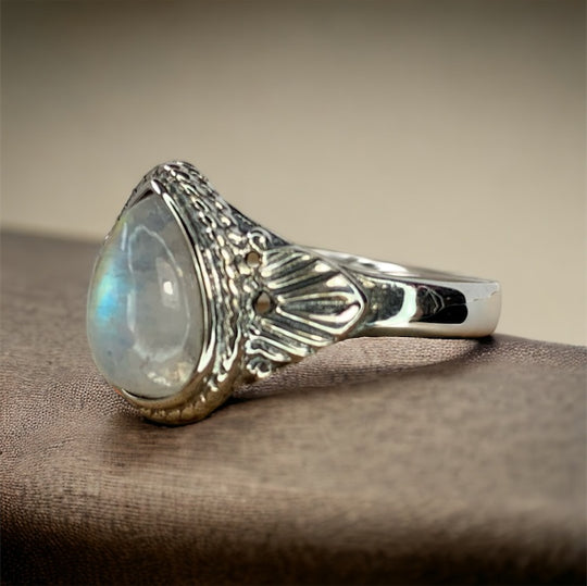 Teardrop Moonstone Ring