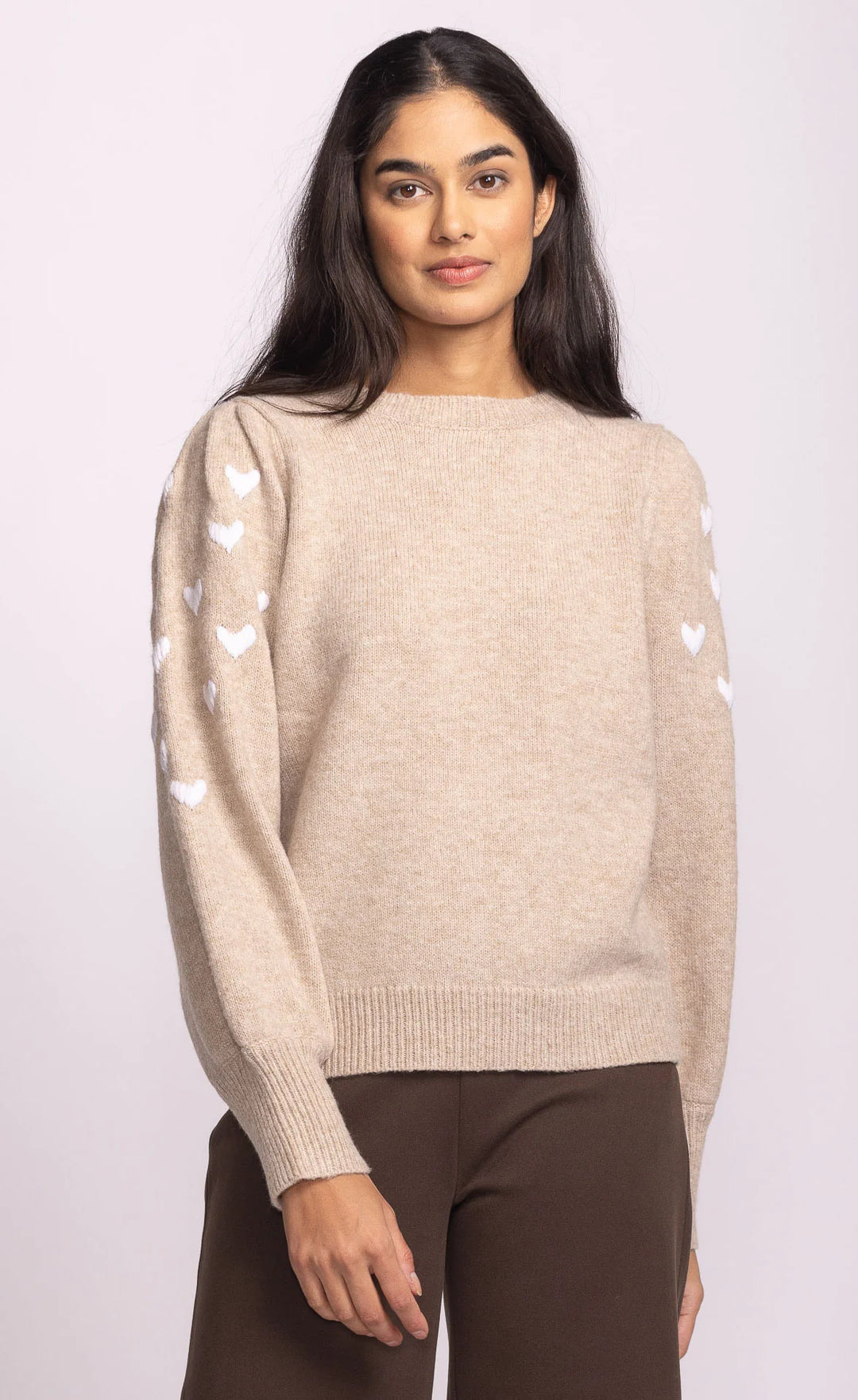 Revello Heart Sweater Beige