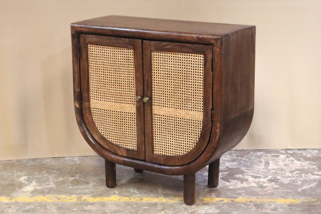 MCM Mango Wood & Rattan Sideboard