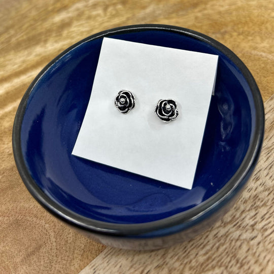Thai Silver Simple Rose Stud