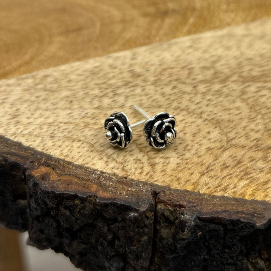 Thai Silver Simple Rose Stud