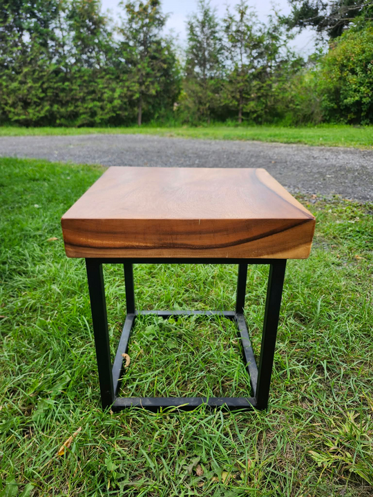 Sono Wood Block Stool with Iron Legs