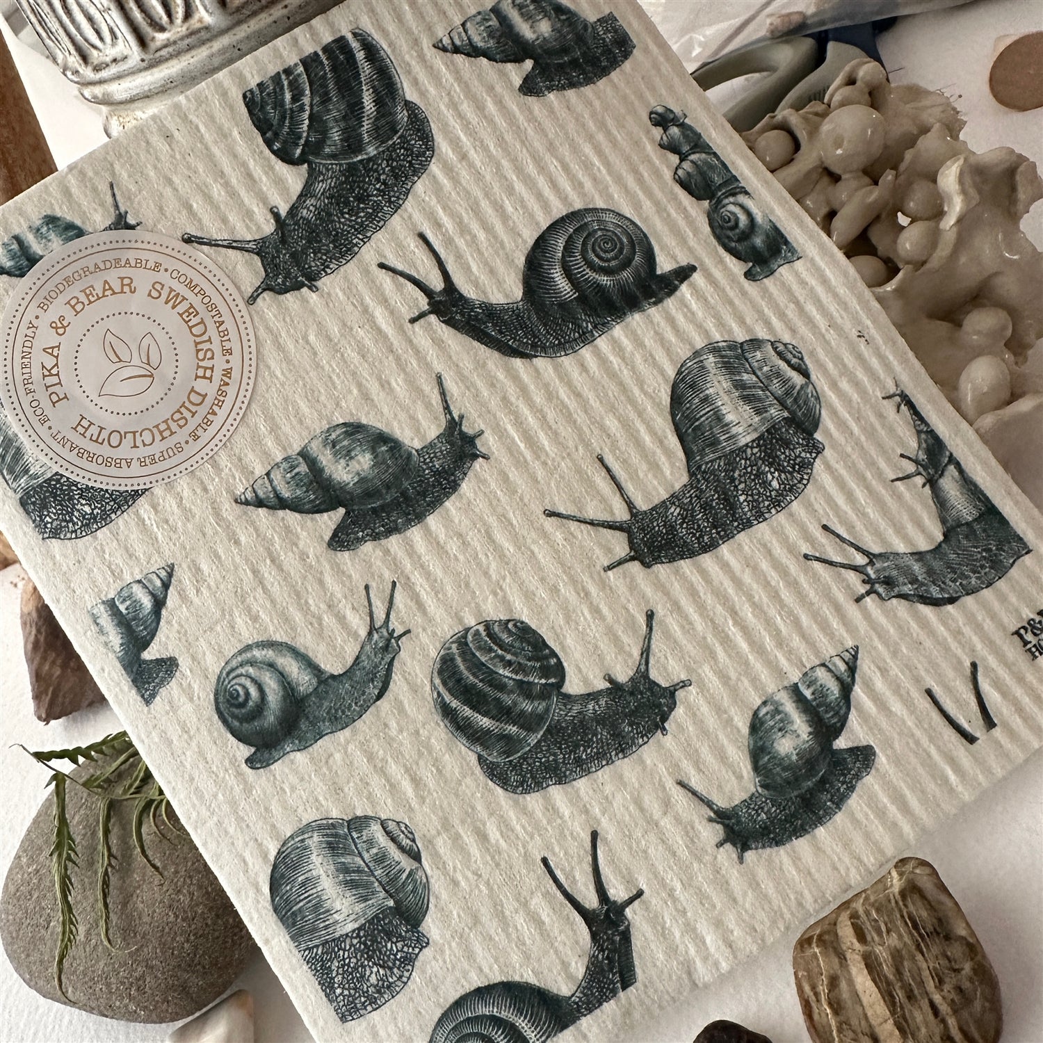 Swedish Dishcloth - Snails