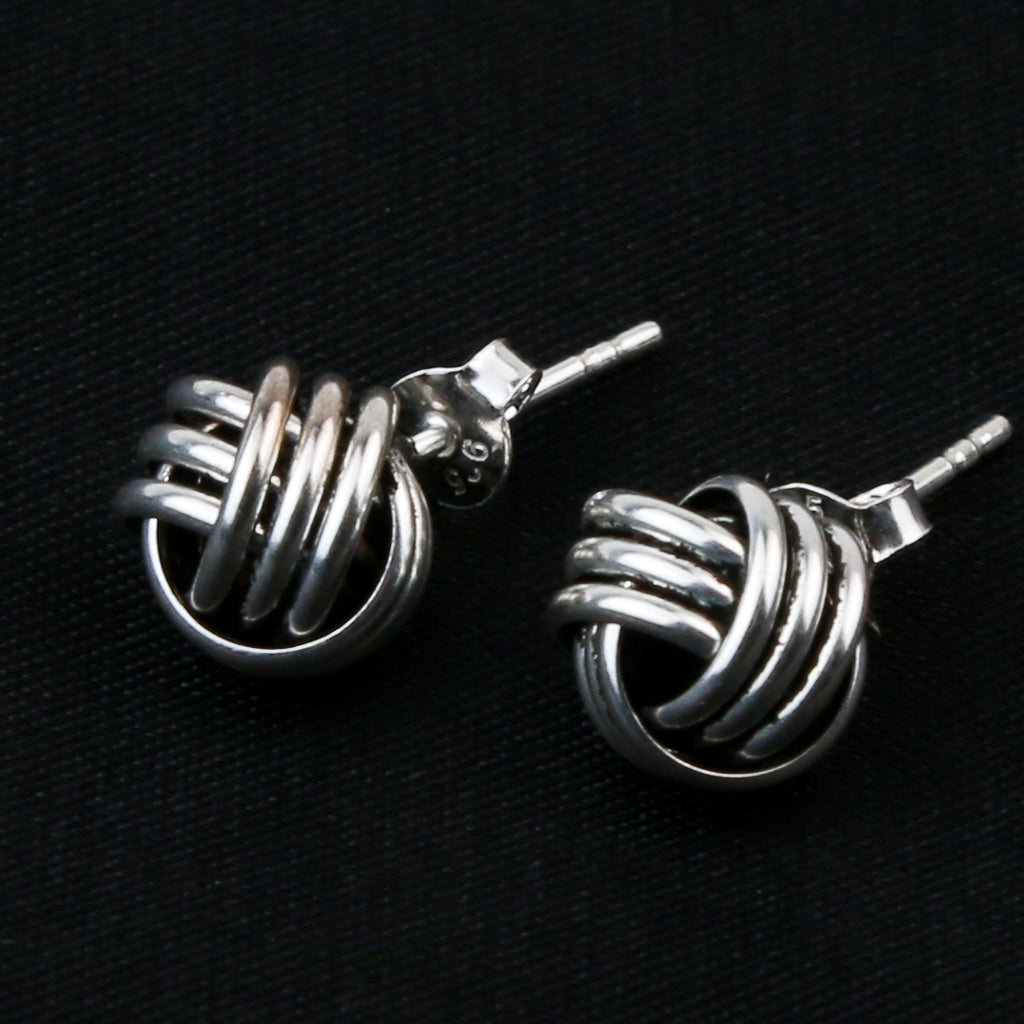 Silver Knot Stud Earring - 12mm