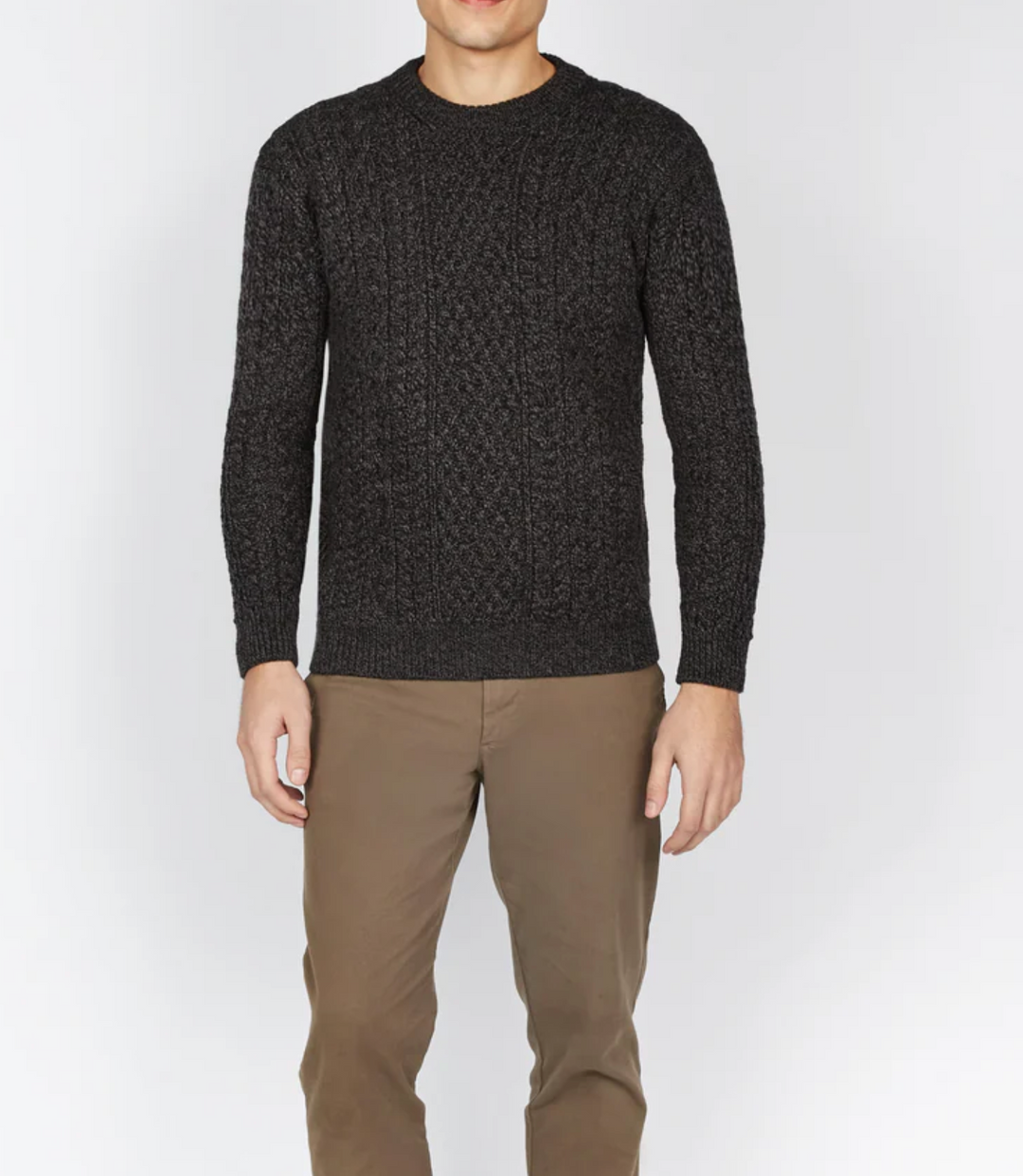 Cuileann Aran Crew Neck Sweater Anthracite