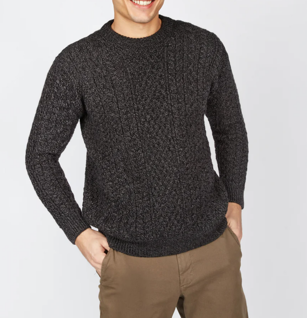 Cuileann Aran Crew Neck Sweater Anthracite