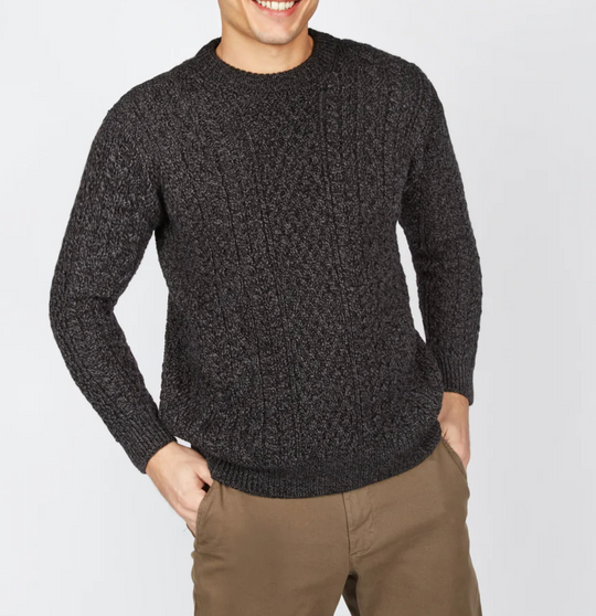 Cuileann Aran Crew Neck Sweater Anthracite