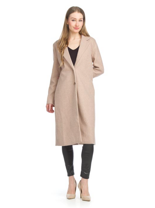 Lapel Single Breasted Coat with Pockets - Camel