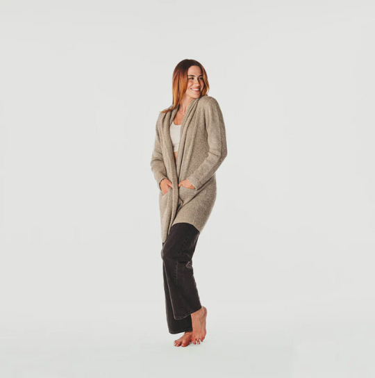 Mia Alpaca Sweater - Beige Melange