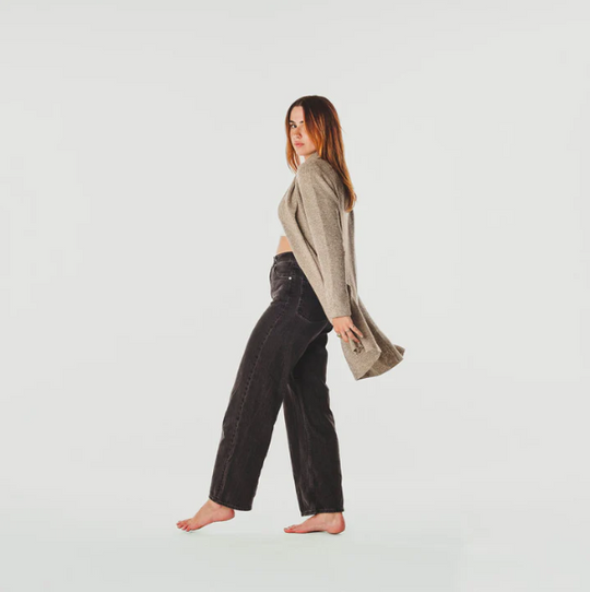 Mia Alpaca Sweater - Beige Melange