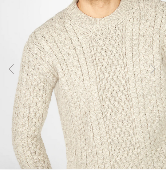 Pull à col rond Fearnóg Aran - Silver Marl