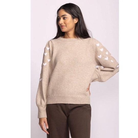 Revello Heart Sweater Beige