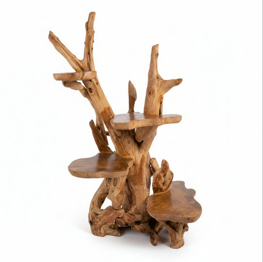 4-Shelf Teak Display Stand