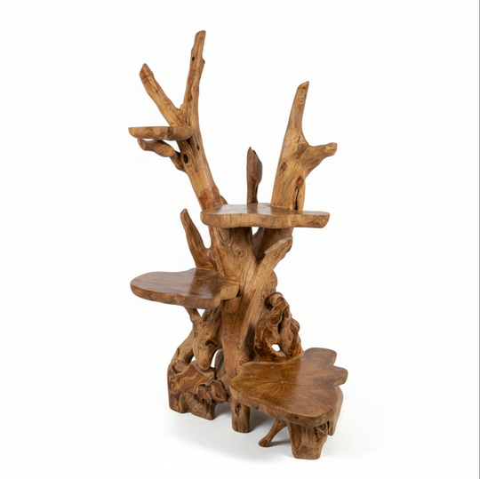 4-Shelf Teak Display Stand