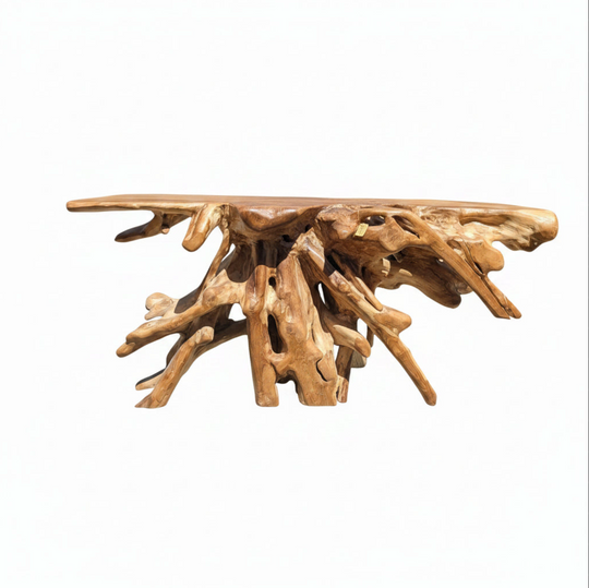 Natural Teak Root Console Table