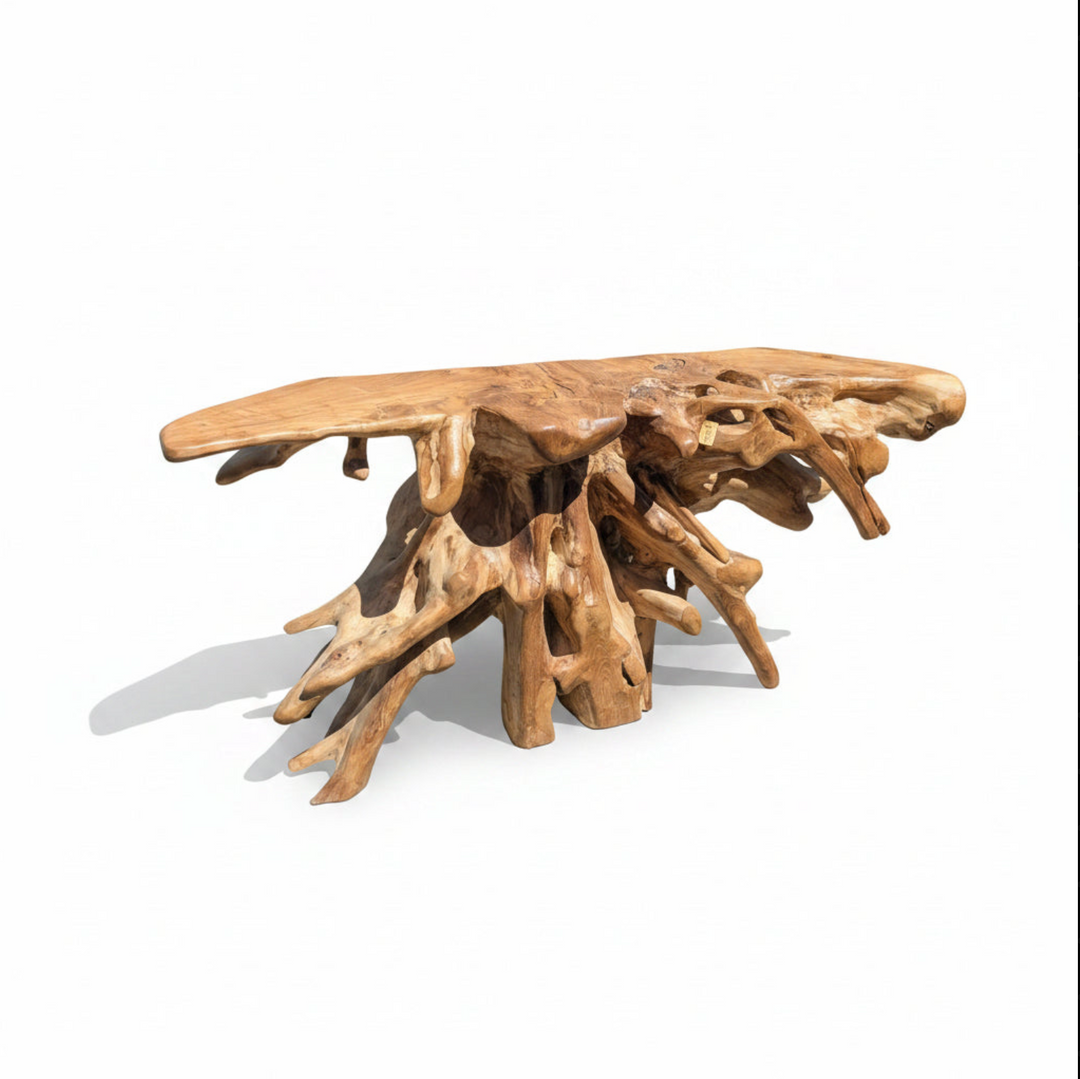 Natural Teak Root Console Table