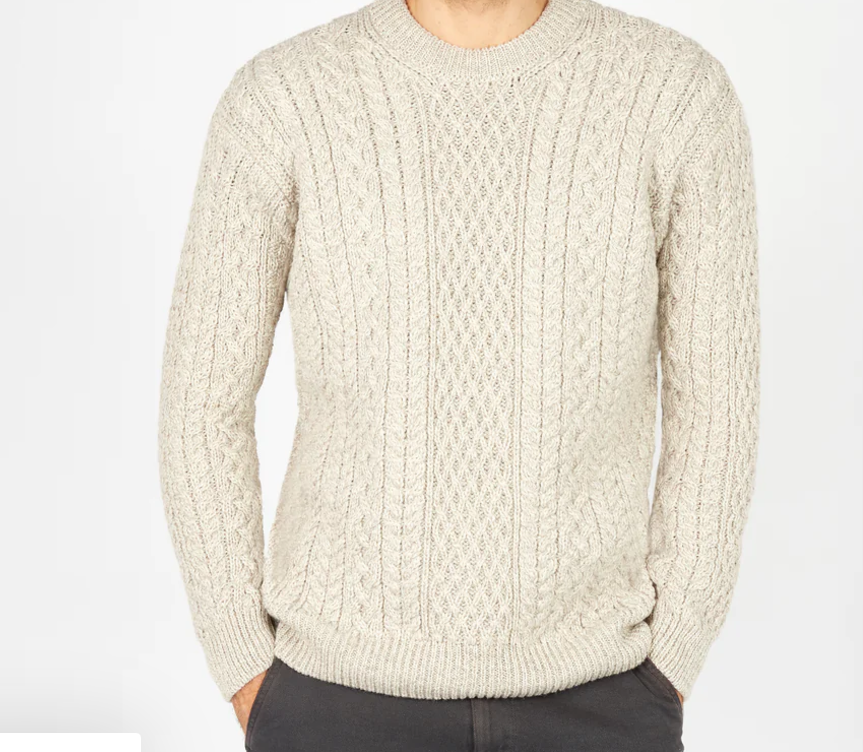 Pull à col rond Fearnóg Aran - Silver Marl