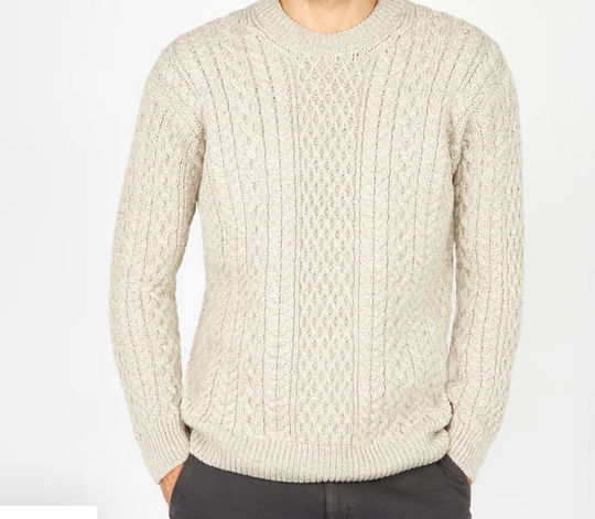 Pull à col rond Fearnóg Aran - Silver Marl