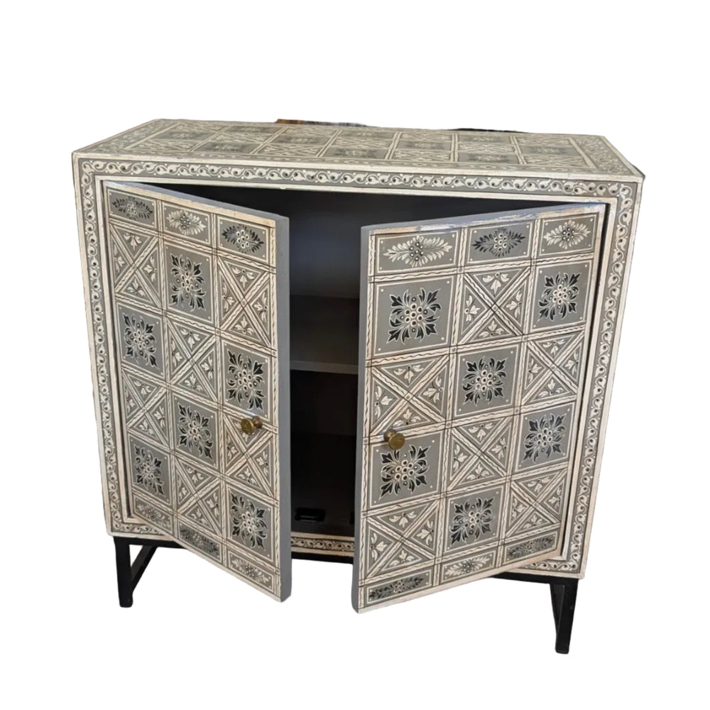 Rajasthani Style Mango Wood Sideboard with Iron Legs