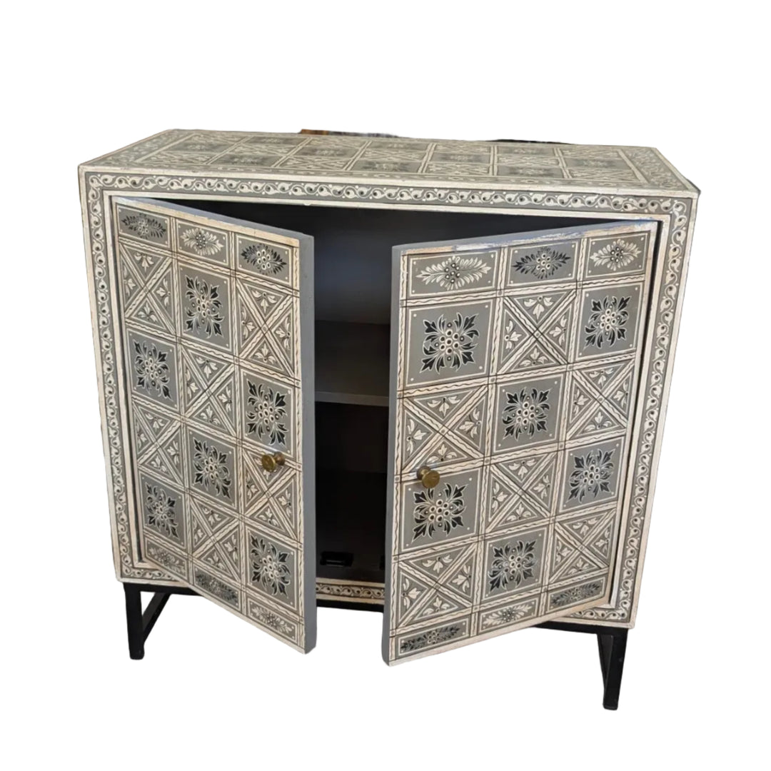 Rajasthani Style Mango Wood Sideboard with Iron Legs