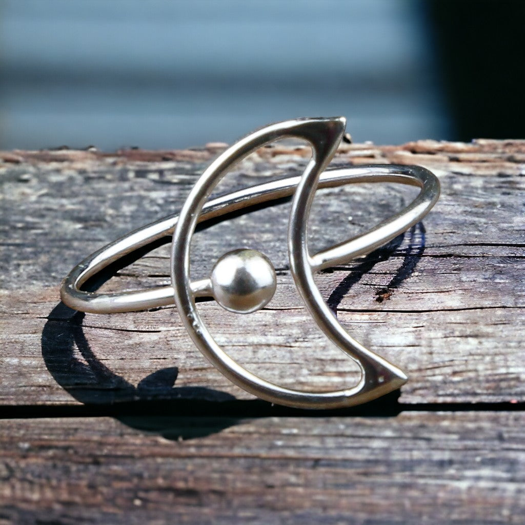Thai Moon and Ball Silver Ring