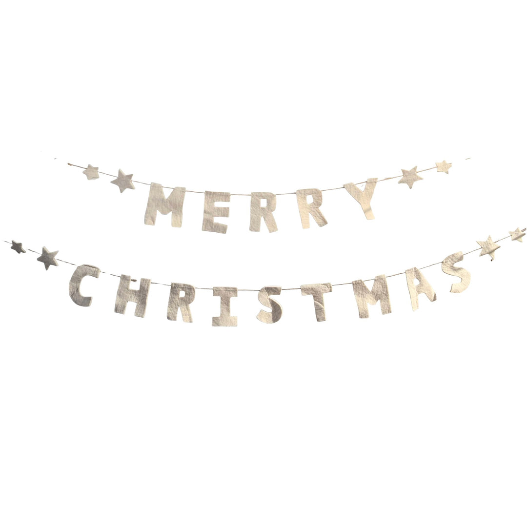 Merry Christmas Wool Garland