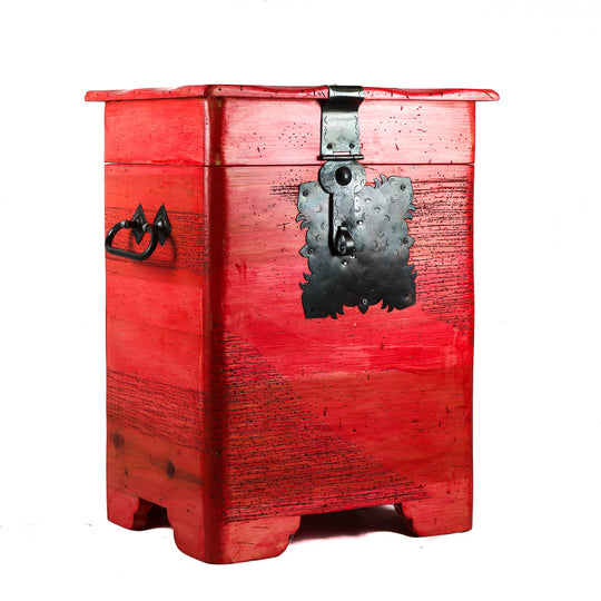 Locking Pine Wood Chest Cabinet