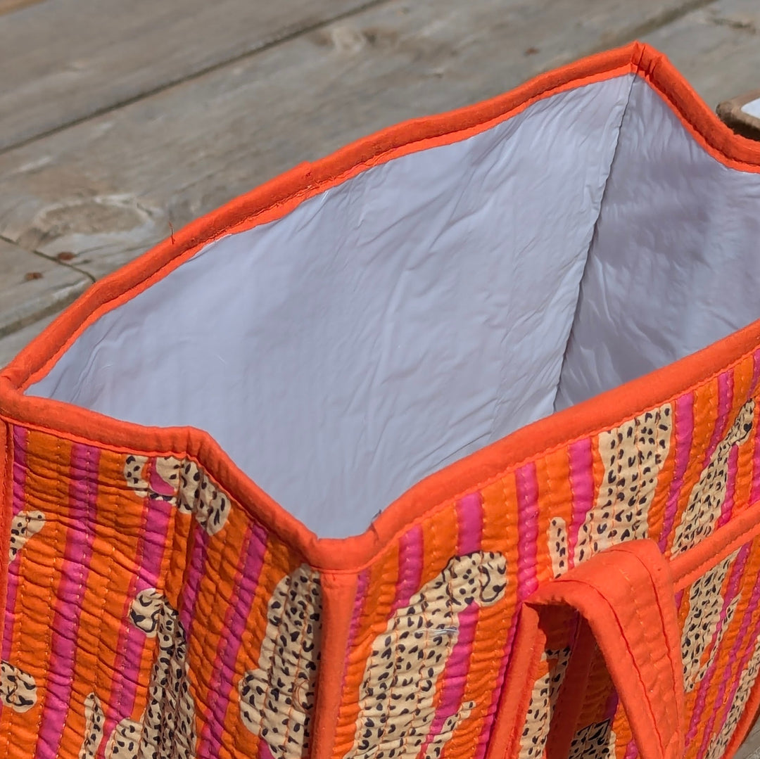 Quilted Cotton Tote Bag with Plastic Lining